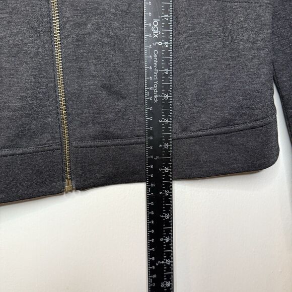 Garnet Hill Women’s S Zip Up Gray Long Sleeve Wool Blend Lightweight Top - Picture 6 of 8